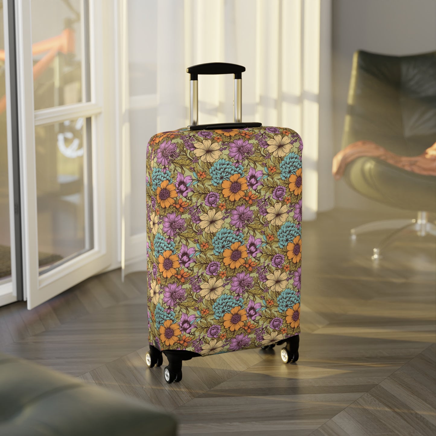 Boho Floral Luggage Cover - Trendy Travel Floral Suitcases Cover