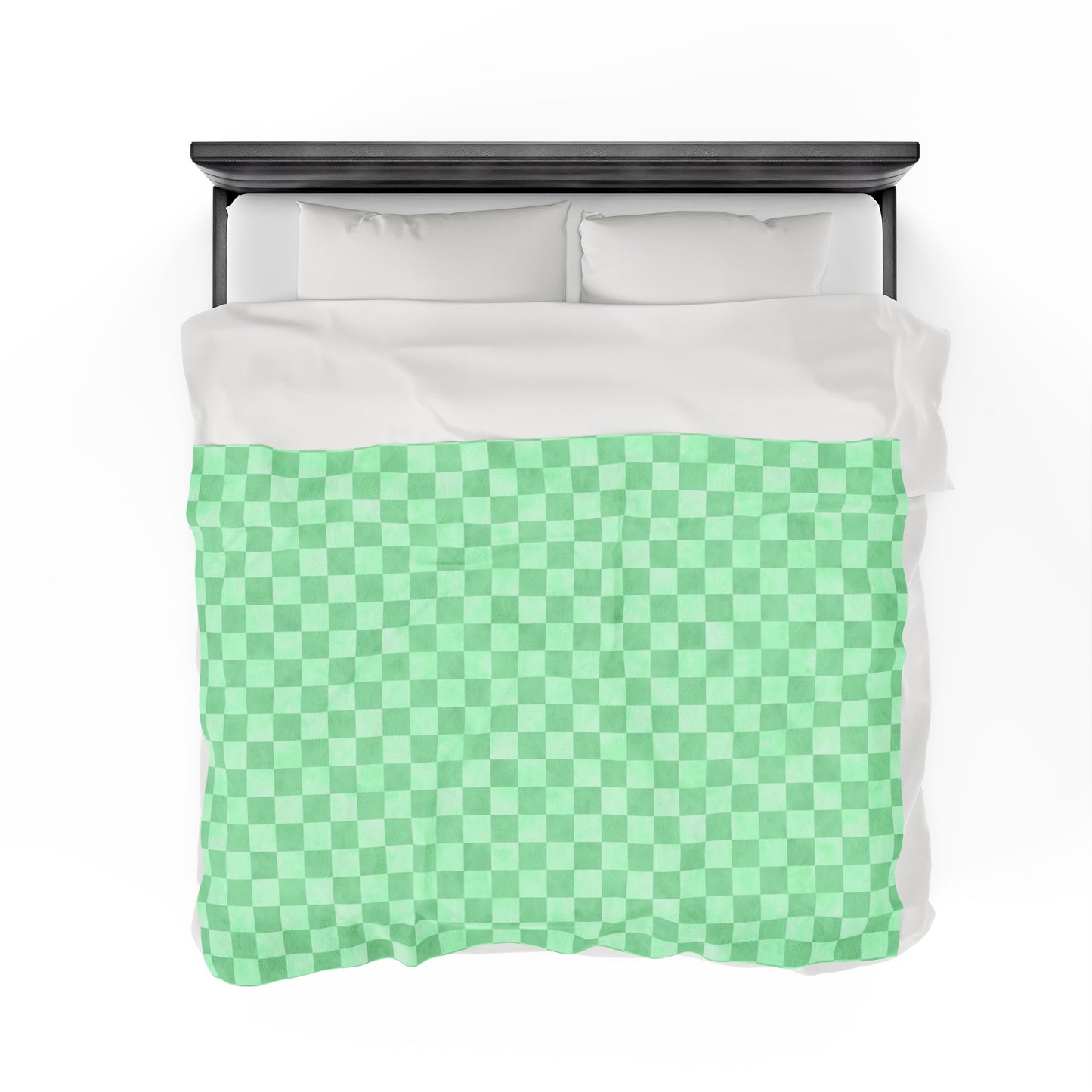 Pastel Checkers Velveteen Plush Blanket | Soft, Trendy, Luxurious and Comforting | Available in Multiple Sizes