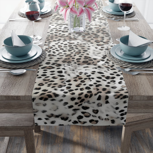 Leopard Print Table Runner - Bold Exotic Elegance, Cotton Twill or Polyester - Perfect for Safari & Glamorous Home Decor