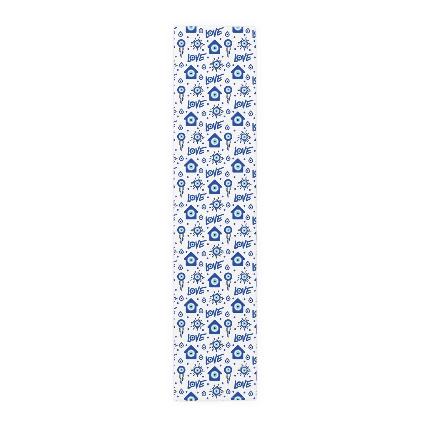 Evil Eye Print Table Runner - Mystical Protection in Cotton Twill or Polyester - Perfect for Spiritual Home Decor