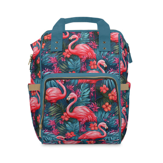 Flamingo Diaper Backpack - Playful & Multifunctional Baby Bag with Vibrant Flamingo Motifs, Ideal for Stylish Parents