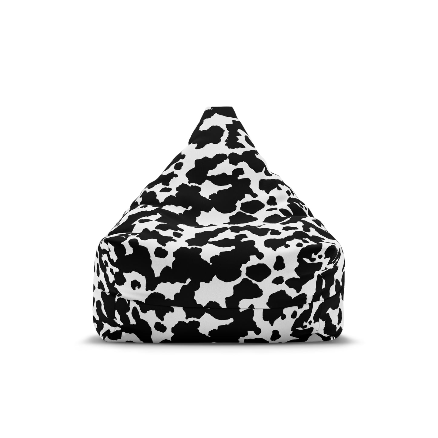 Cowhide Bean Bag Chair Cover - Durable Polyester, Locking Zipper, 2 Sizes