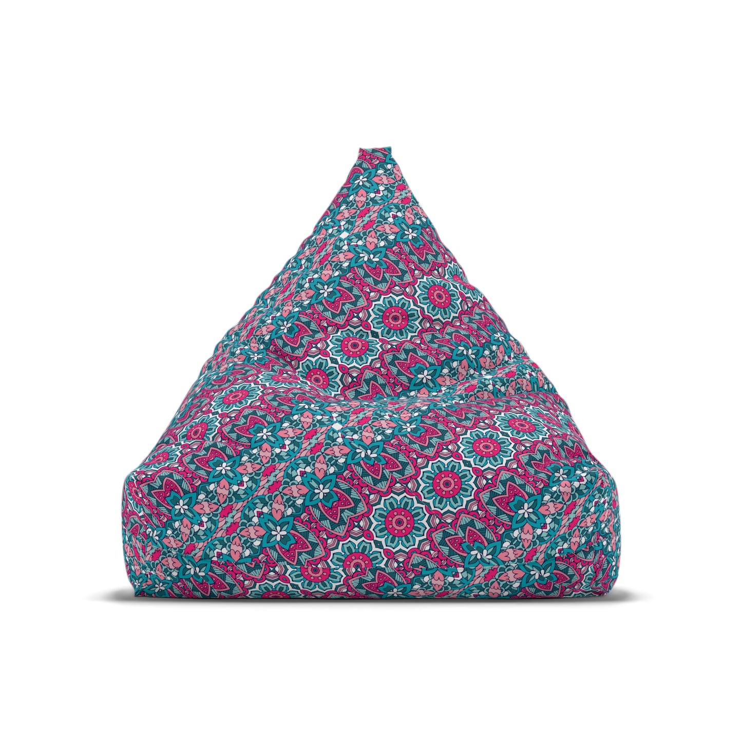 Mandala Bean Bag Chair Cover - Premium Polyester, Secure Zipper, 2 Sizes, Bohemian Design