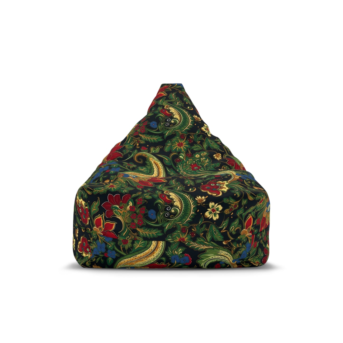 Chinoiserie Bean Bag Chair Cover - Elegant Oriental-Inspired Polyester Slipcover with Secure Zip - Fits Various Sizes