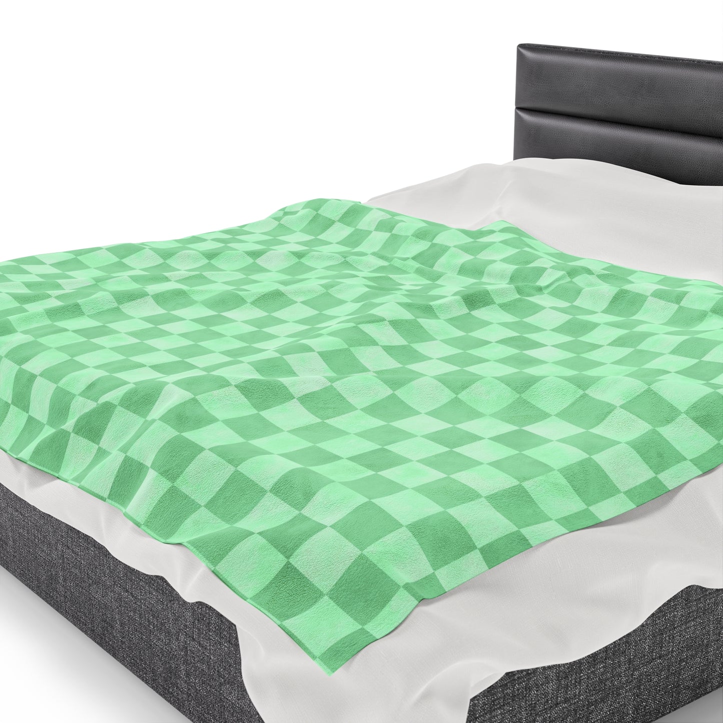 Pastel Checkers Velveteen Plush Blanket | Soft, Trendy, Luxurious and Comforting | Available in Multiple Sizes