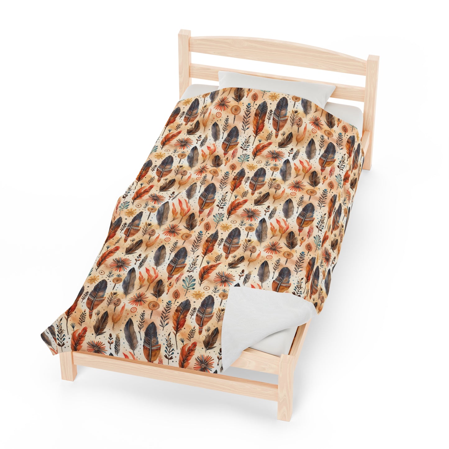 Aztec Velveteen Plush Blanket | Soft, Luxurious, Cultural, and Comforting | Available in Multiple Sizes