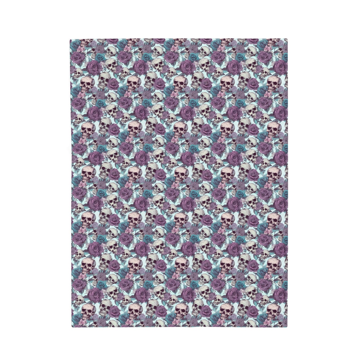 Skull Print Velveteen Plush Blanket | Soft, Edgy, Luxurious and Comforting | Available in Multiple Sizes