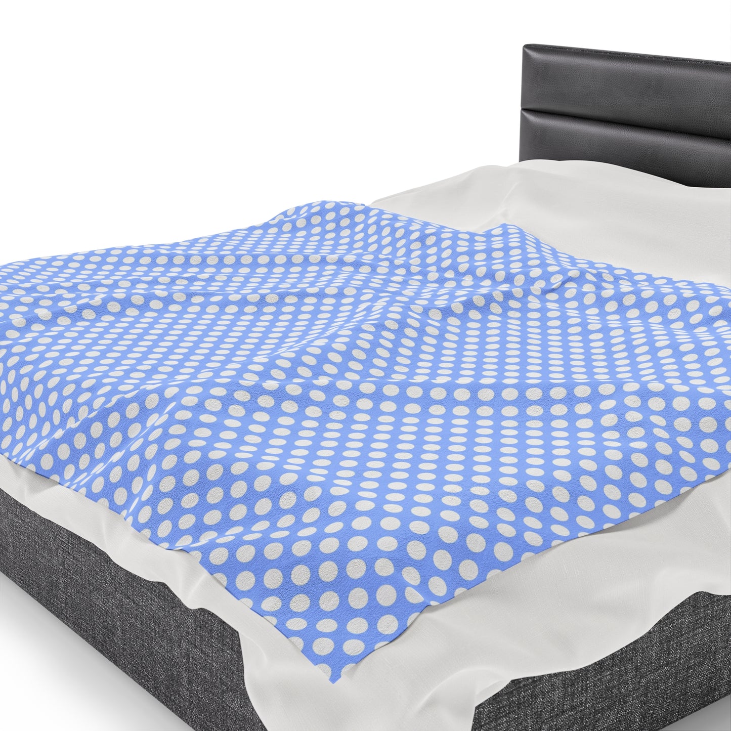 Pastel Polka Dot Velveteen Plush Blanket | Soft, Playful, Luxurious and Comforting | Available in Multiple Sizes