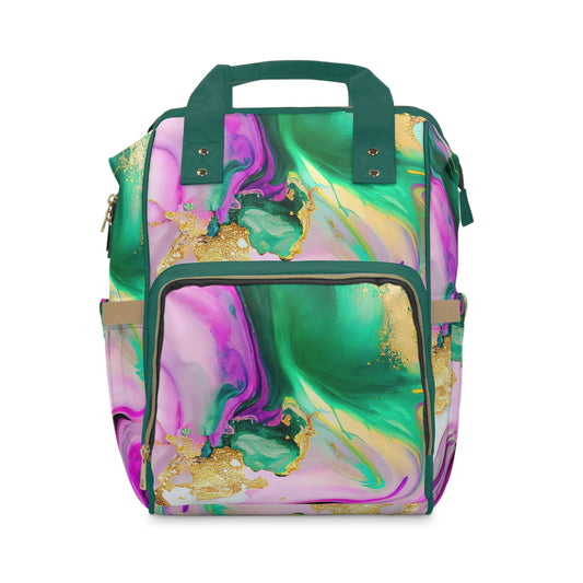 Marble Diaper Backpack - Multifunctional & Durable Nappy Bag with Elegant Marble Patterns, Perfect for Stylish Parents