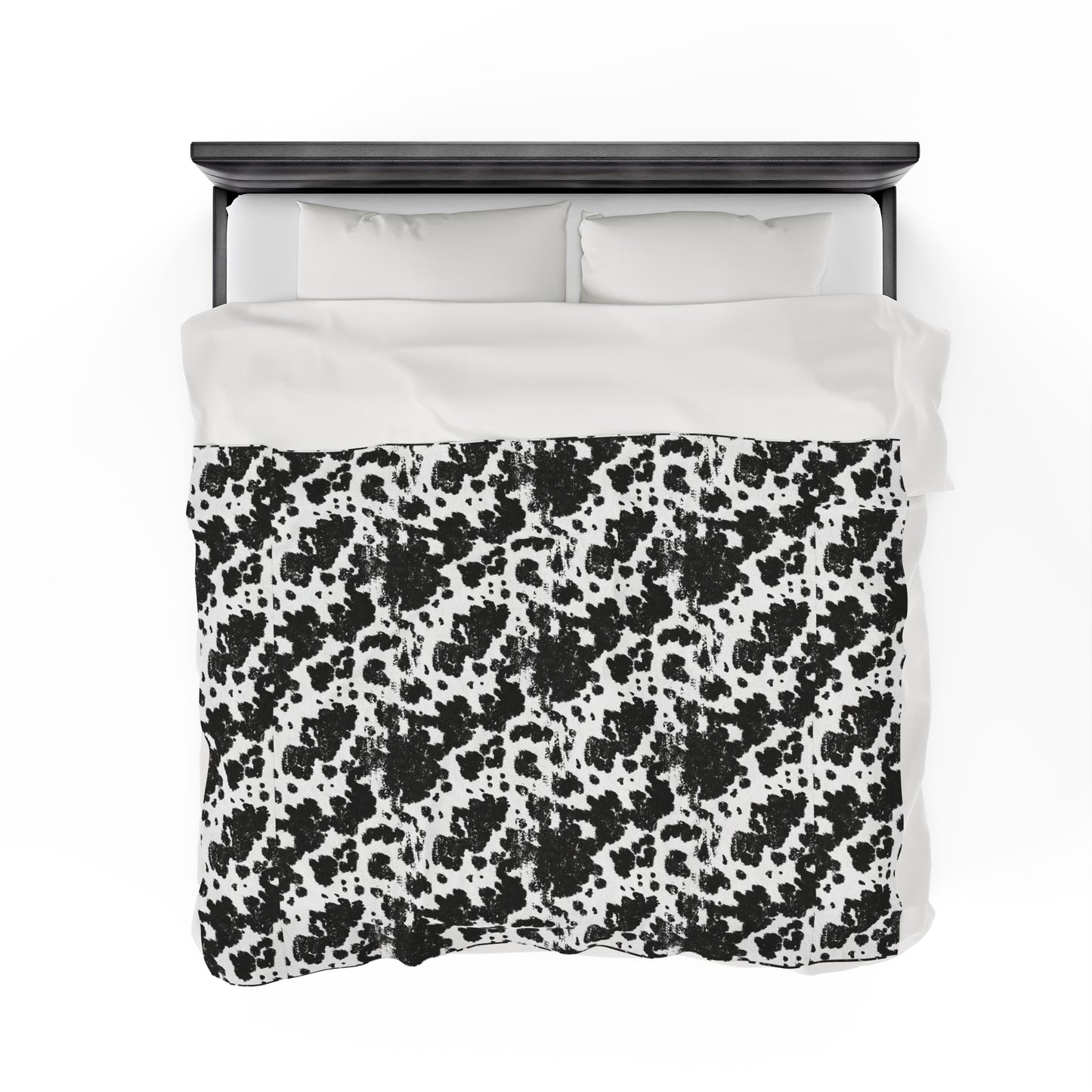 Cowhide Velveteen Plush Blanket | Soft, Rustic, Luxurious and Comforting | Available in Multiple Sizes