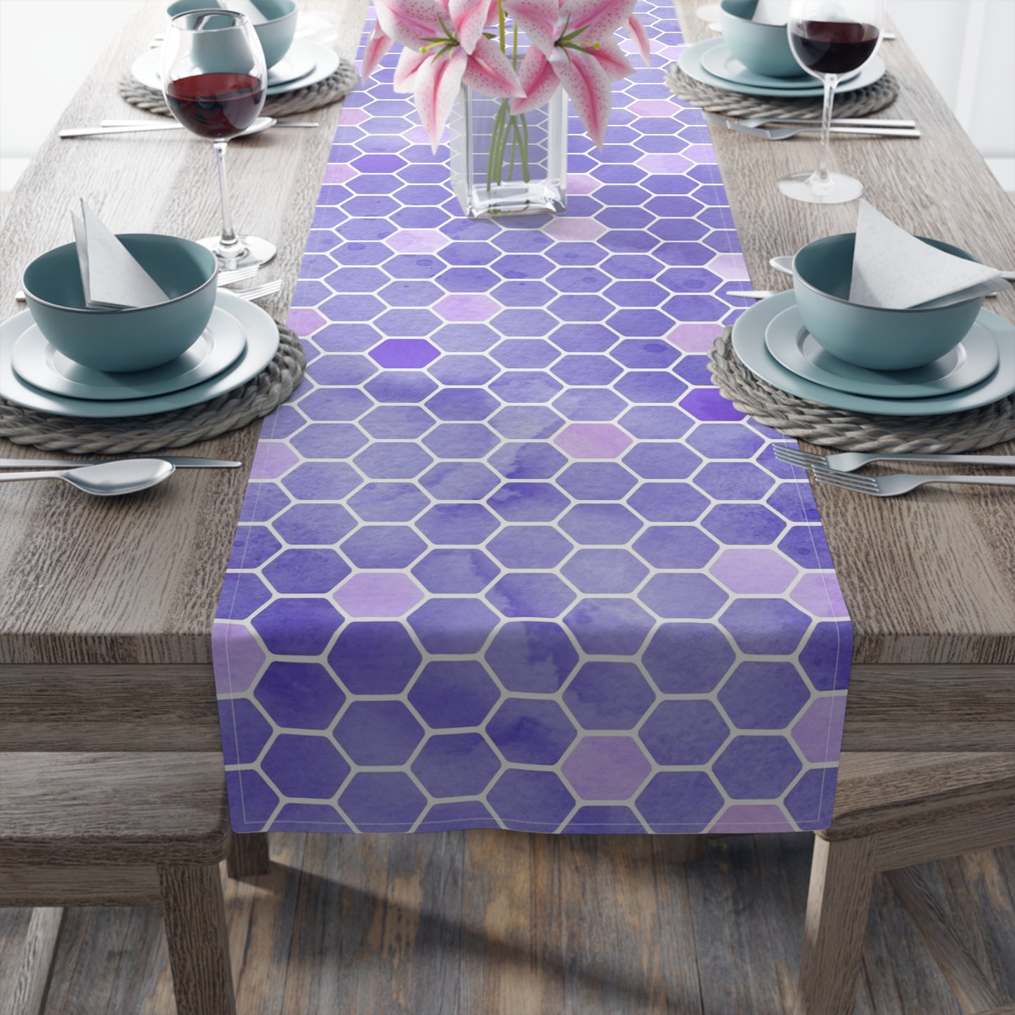 Honey Bee Print Table Runner - Buzzing with Charm - Perfect for Nature Lovers Homes