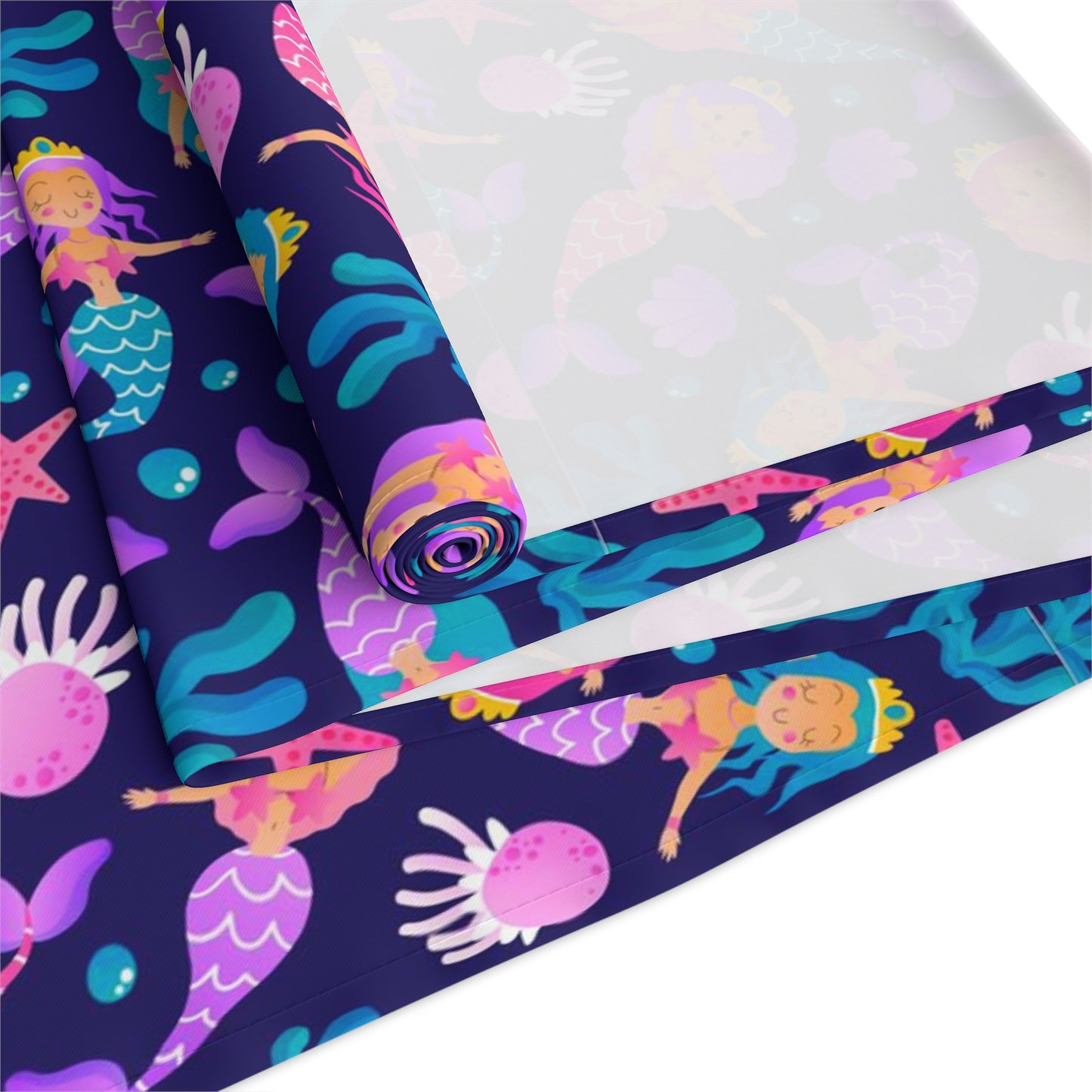 Mermaid Print Table Runner - Mystical Sea Charm, Cotton Twill or Polyester - Perfect for Enchanting Home Decor