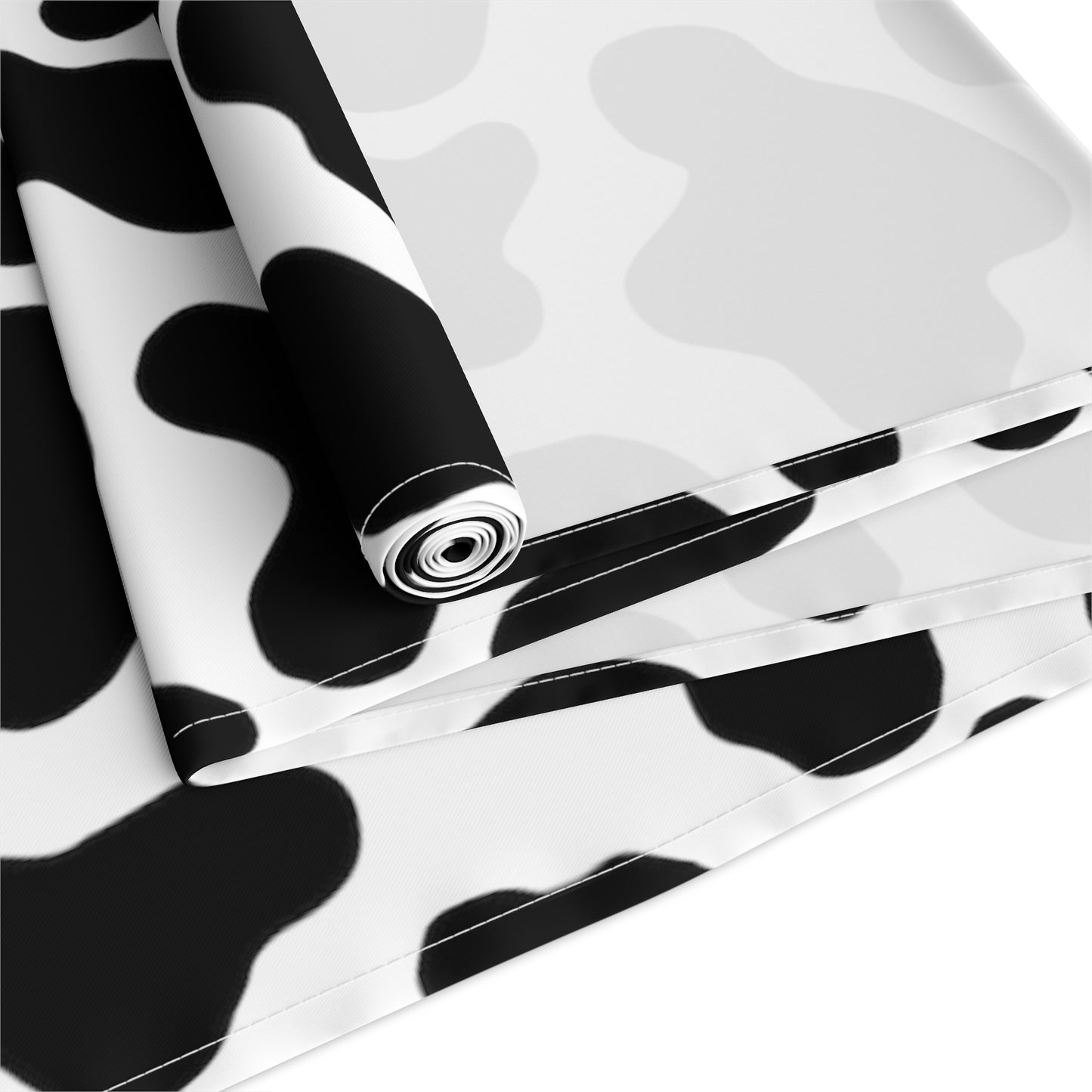 Cow Print Table Runner - Chic Farmhouse Style, Available in Cotton Twill or Polyester - Elevate Your Home Decor