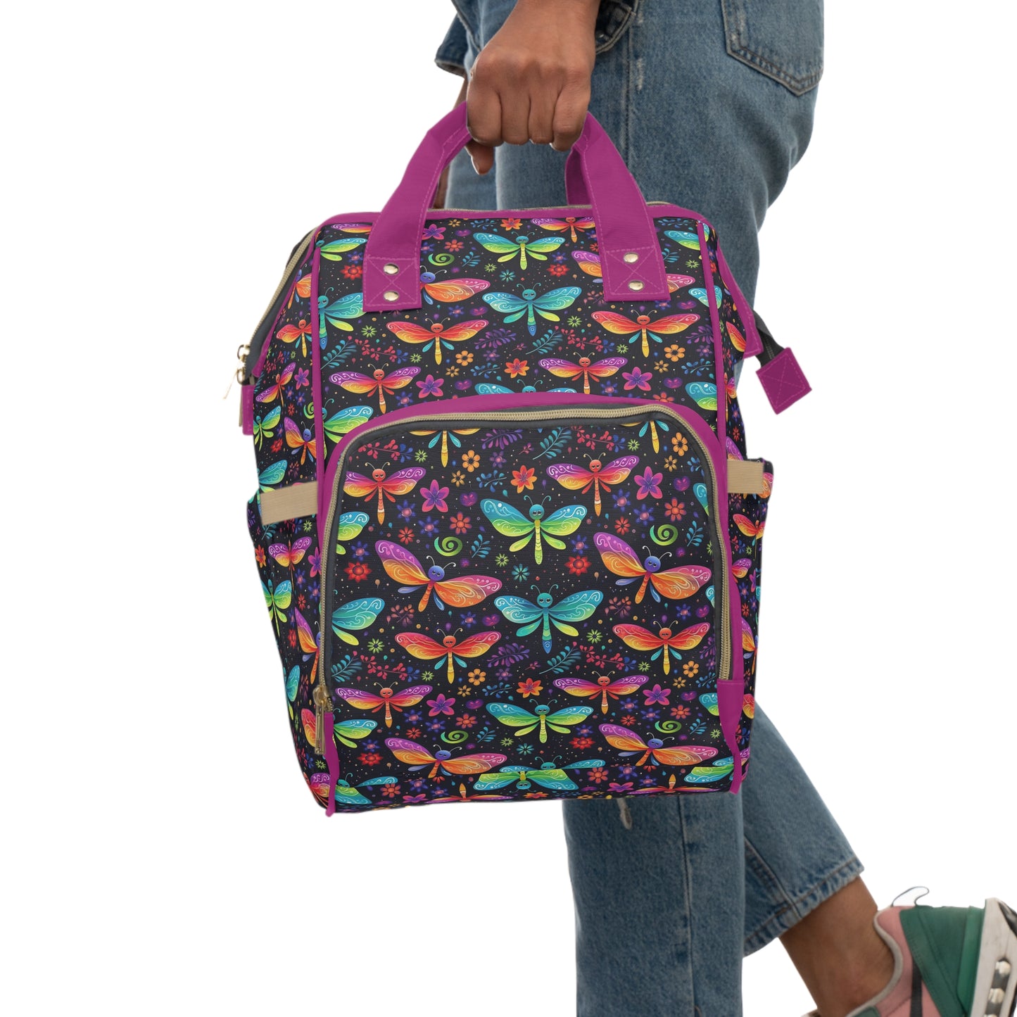 Dragonfly Diaper Backpack - Elegant & Functional Baby Bag with Cool Dragonfly Design, Ideal for Nature-Loving Parents