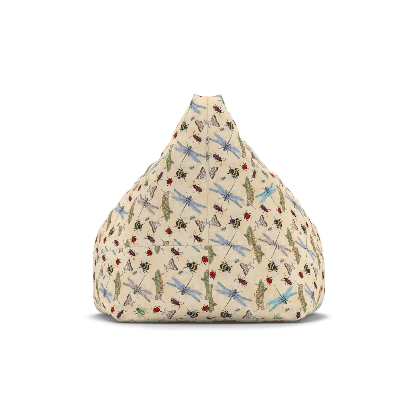 Insect Print Bean Bag Chair Cover - Educational Polyester Slipcover with Secure Zip