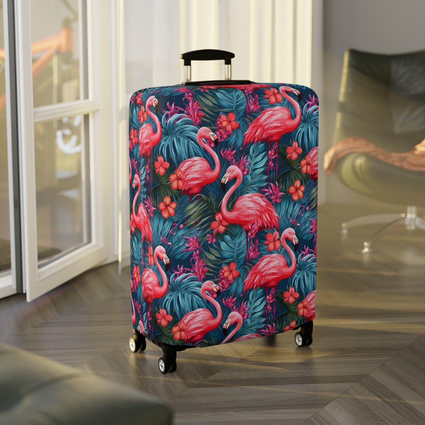 Flamingo Luggage Cover - Tropical Suitcase Protector