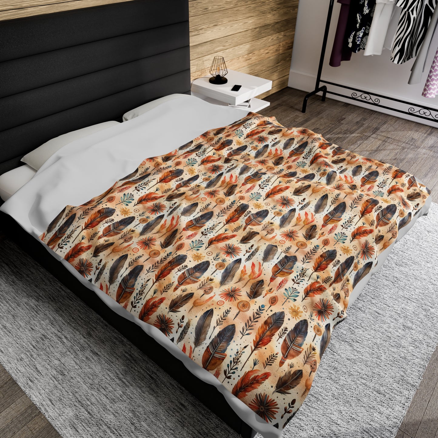 Aztec Velveteen Plush Blanket | Soft, Luxurious, Cultural, and Comforting | Available in Multiple Sizes