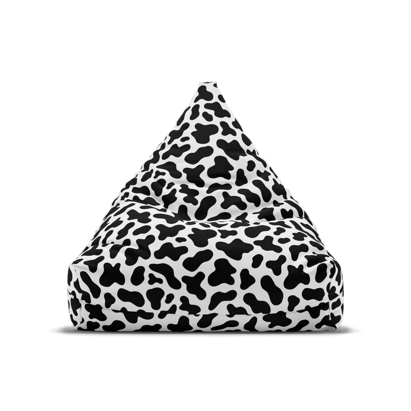 Cow Print Bean Bag Chair Cover - Durable Polyester, Locking Zipper, 2 Sizes