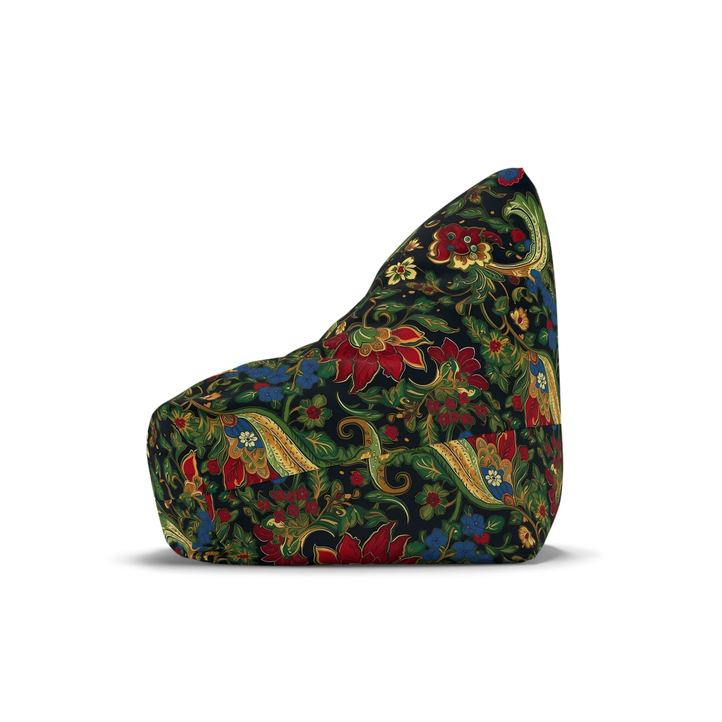 Chinoiserie Bean Bag Chair Cover - Elegant Oriental-Inspired Polyester Slipcover with Secure Zip - Fits Various Sizes