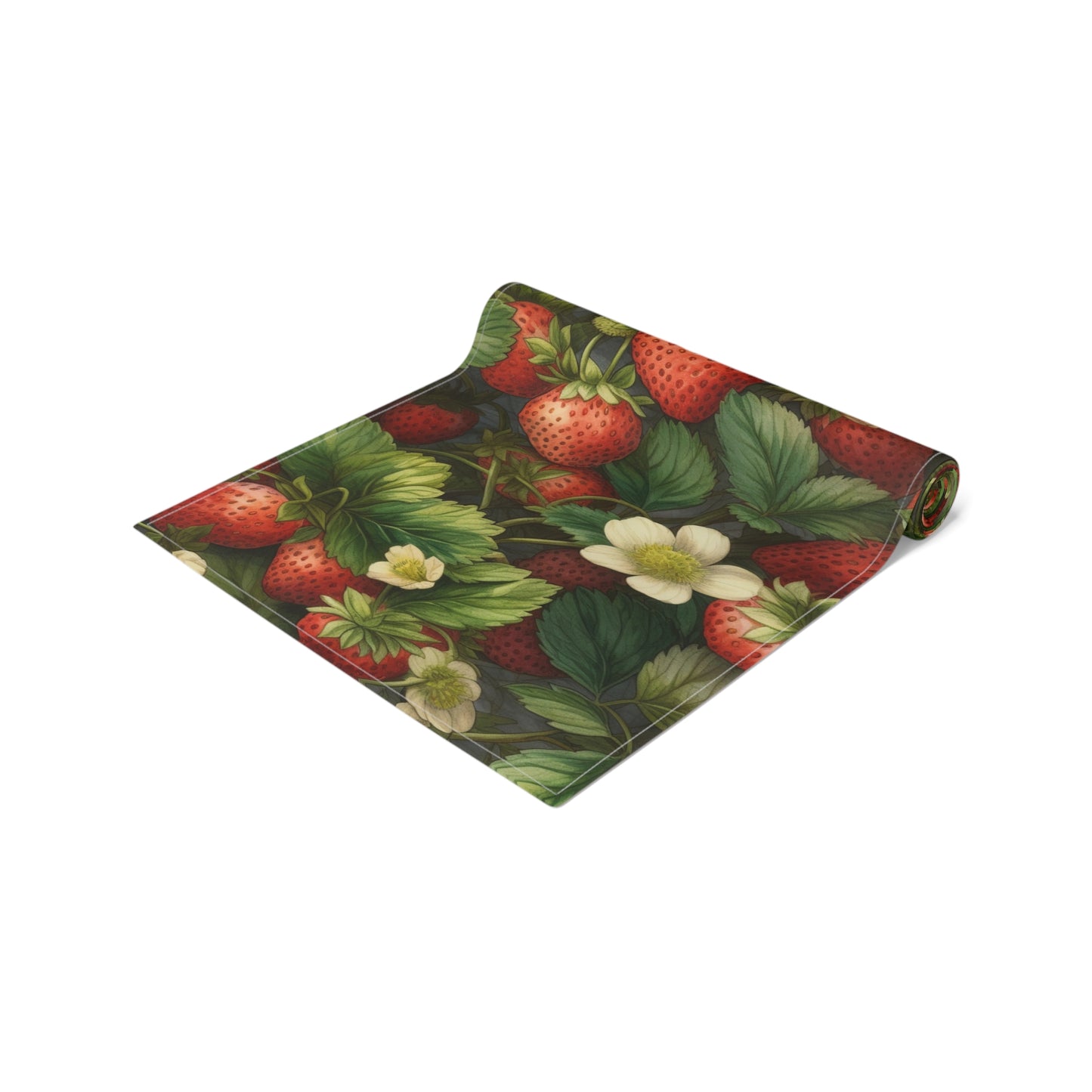 Strawberry Print Table Runner - Sweet Charm, Cotton Twill or Polyester - Perfect for Summer & Whimsical Home Decor