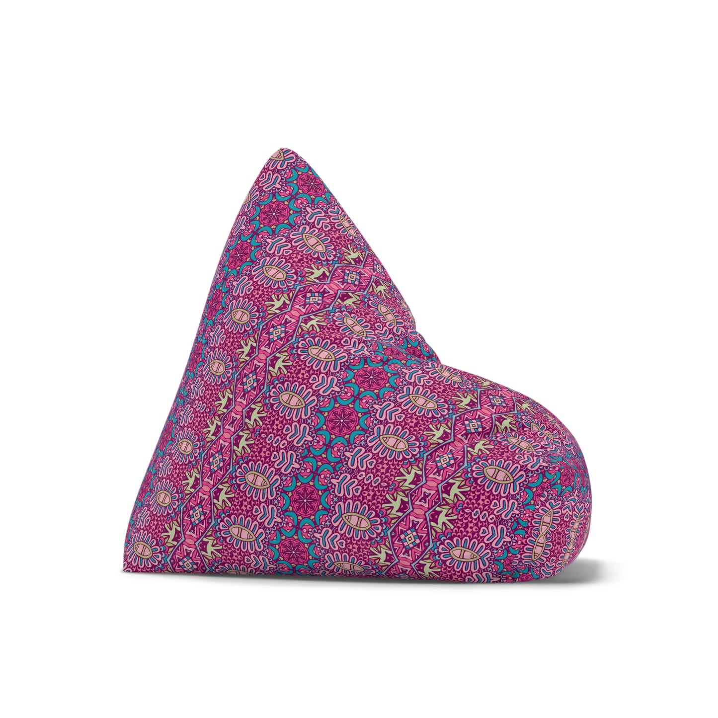 Mandala Bean Bag Chair Cover - Premium Polyester, Secure Zipper, 2 Sizes, Bohemian Design