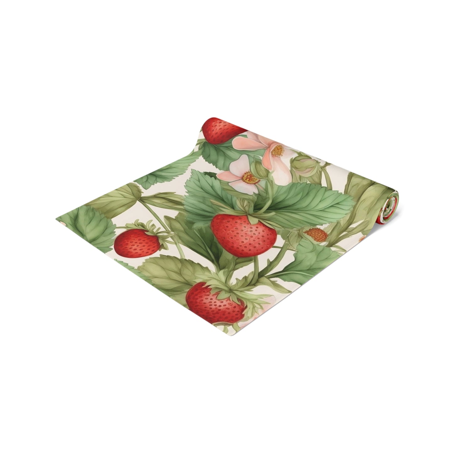 Strawberry Print Table Runner - Sweet Charm, Cotton Twill or Polyester - Perfect for Summer & Whimsical Home Decor