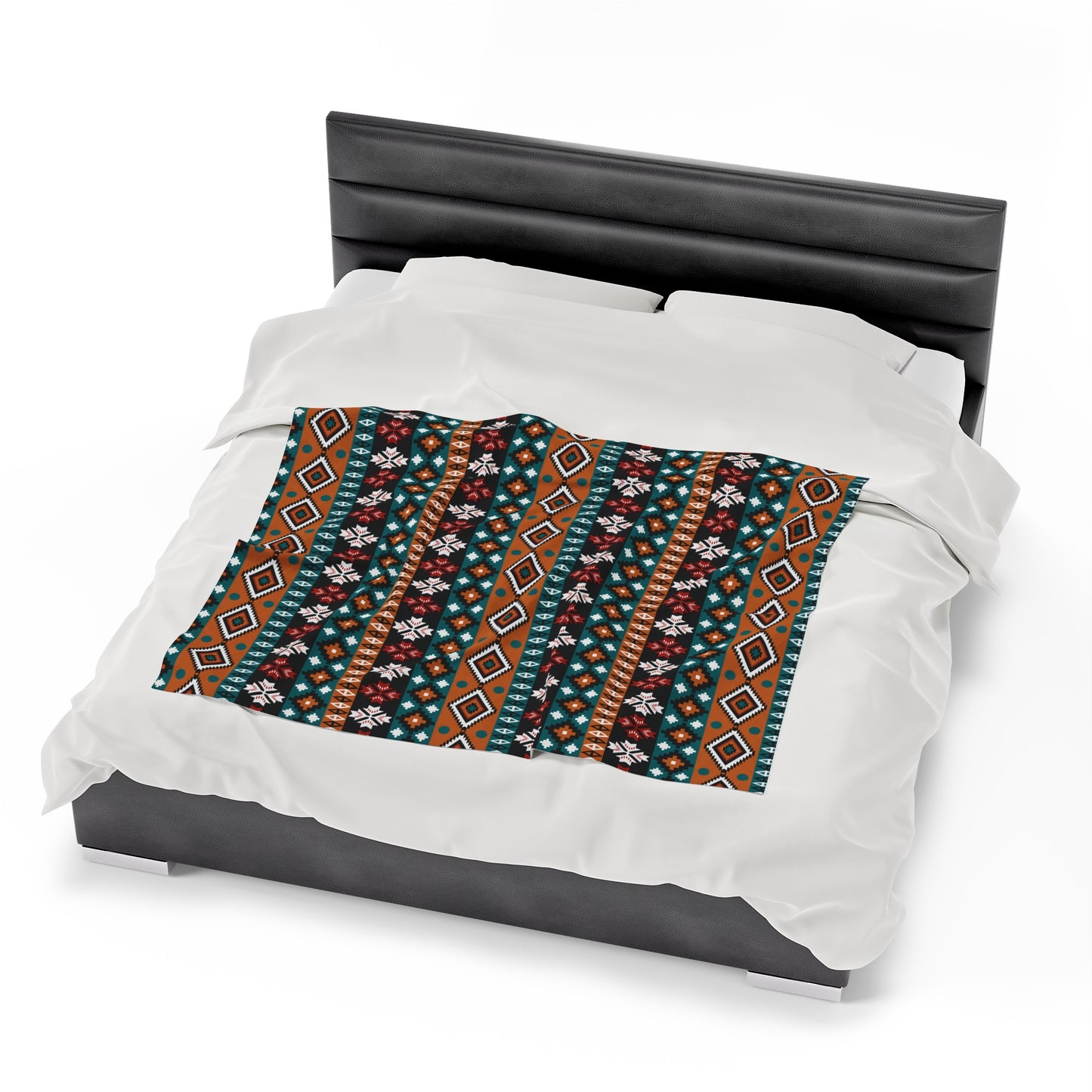 Aztec Velveteen Plush Blanket | Soft, Luxurious, Cultural, and Comforting | Available in Multiple Sizes