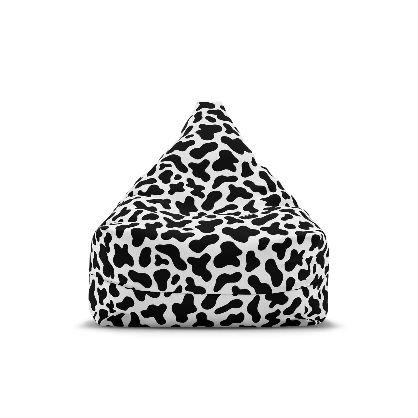 Cow Print Bean Bag Chair Cover - Durable Polyester, Locking Zipper, 2 Sizes