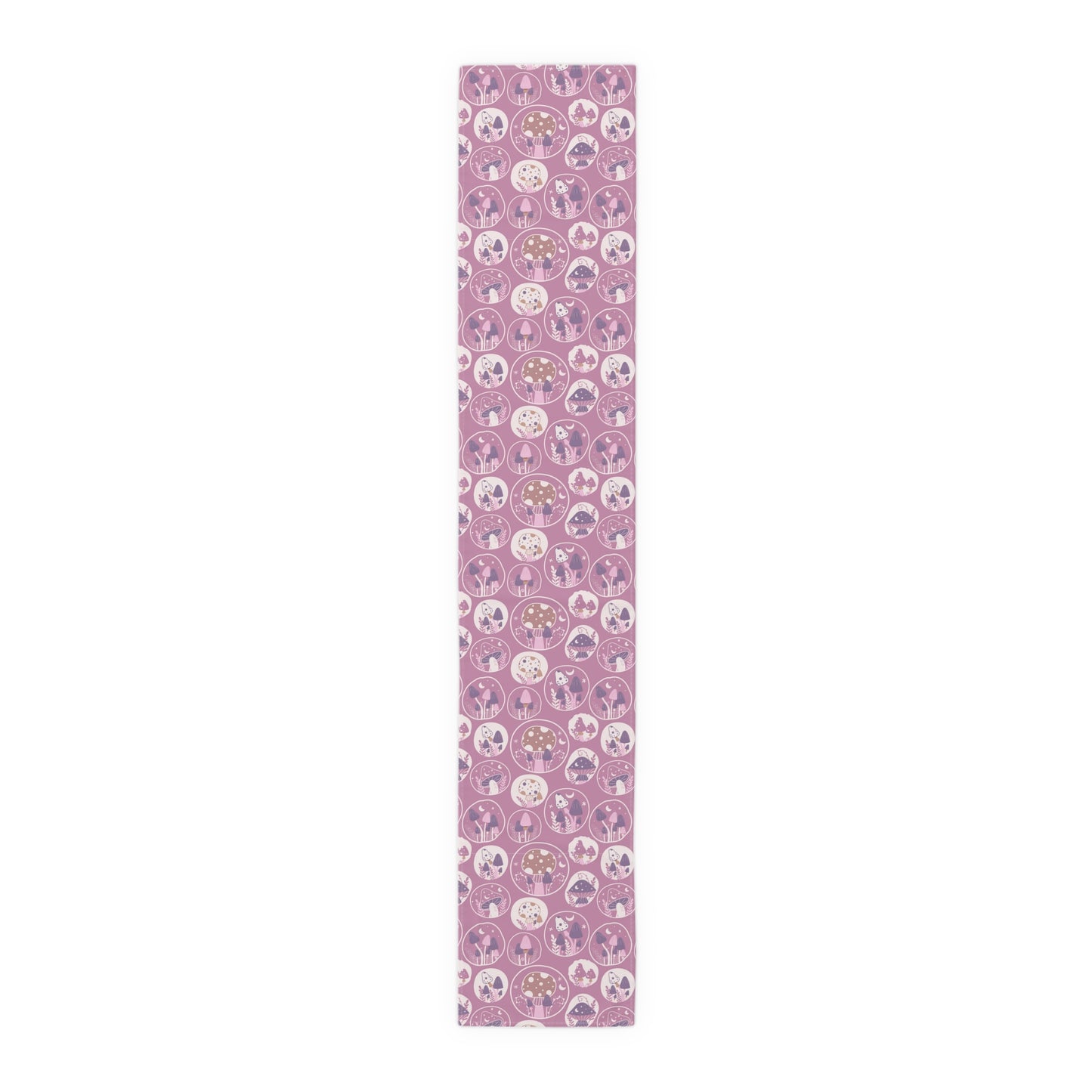 Mushroom Print Table Runner - Nature Vibes in Cotton Twill or Polyester - Perfect for Nature-Inspired Home Decor
