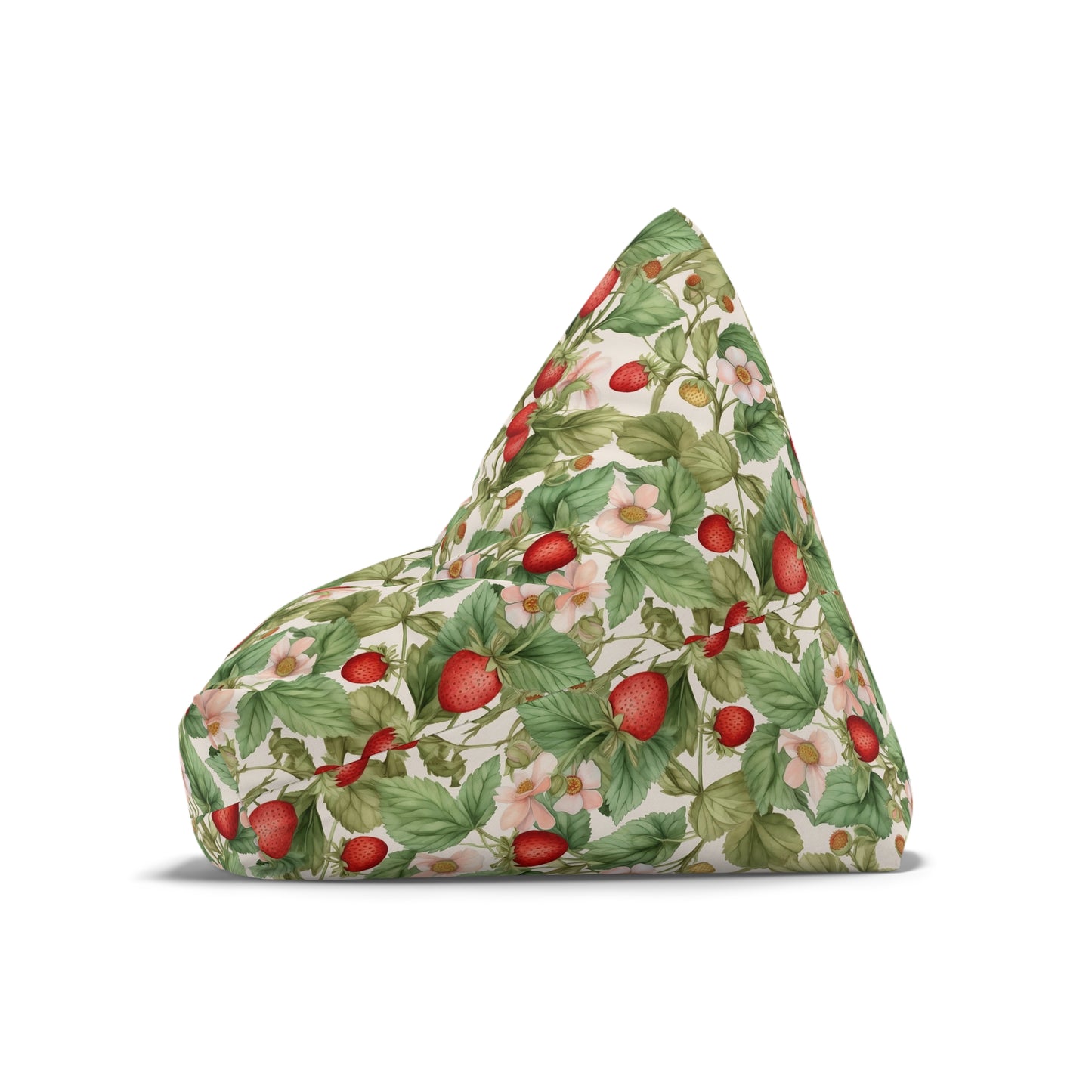 Strawberry Print Bean Bag Chair Cover - Sweet & Durable Polyester Slipcover