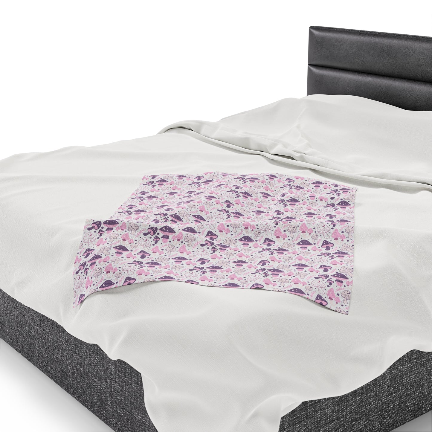 Mushroom Velveteen Plush Blanket | Soft, Whimsical, Luxurious and Comforting | Available in Multiple Sizes