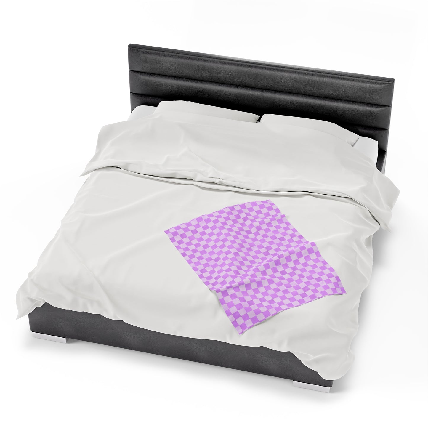 Pastel Checkers Velveteen Plush Blanket | Soft, Trendy, Luxurious and Comforting | Available in Multiple Sizes