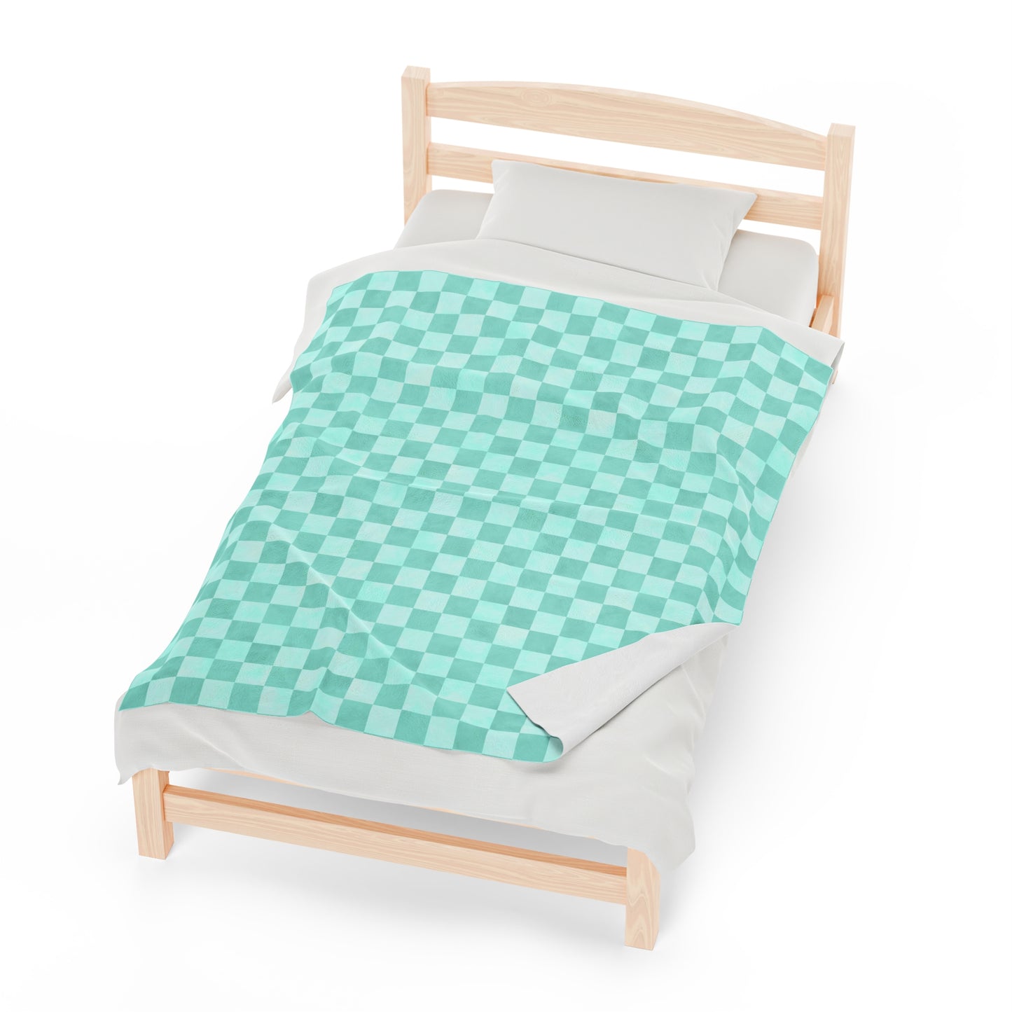 Pastel Checkers Velveteen Plush Blanket | Soft, Trendy, Luxurious and Comforting | Available in Multiple Sizes
