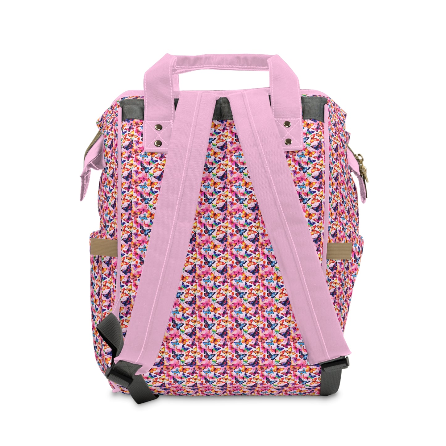 Elegant Butterfly Diaper Backpack - Lightweight & Durable Nylon Baby Bag with Beautiful Butterfly Motifs, Ideal for On-The-Go Parents