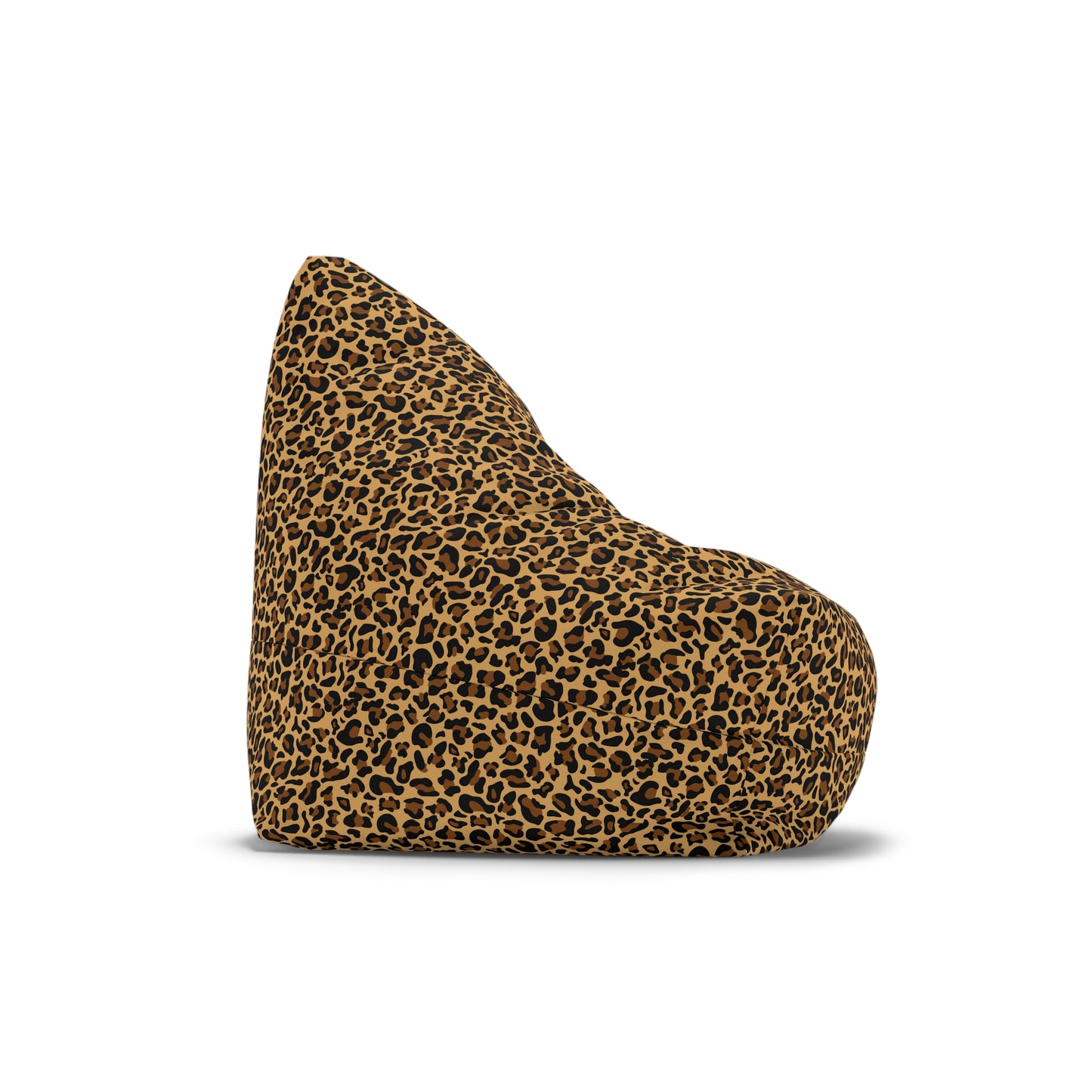 Leopard Print Bean Bag Chair Cover - Exotic High-Quality Polyester Slipcover with Secure Zip