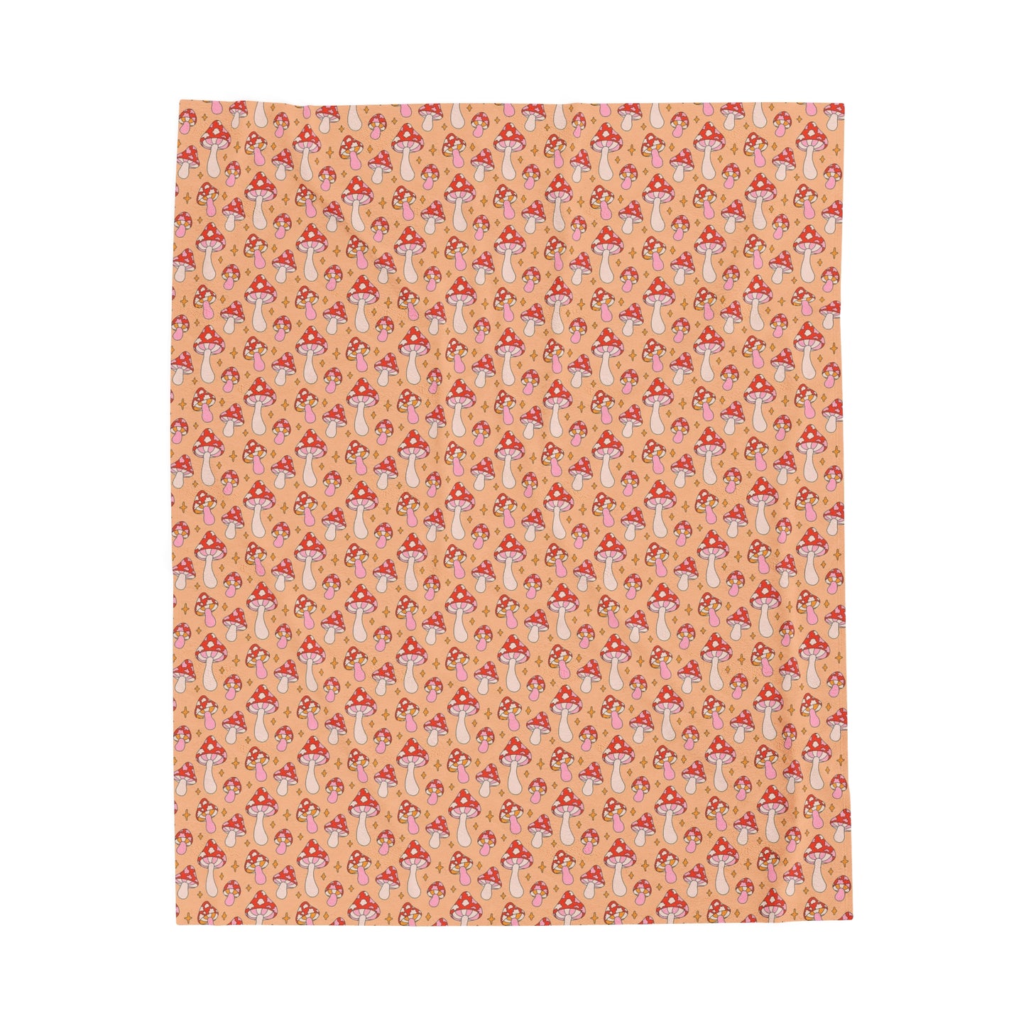 Mushroom Velveteen Plush Blanket | Soft, Whimsical, Luxurious and Comforting | Available in Multiple Sizes