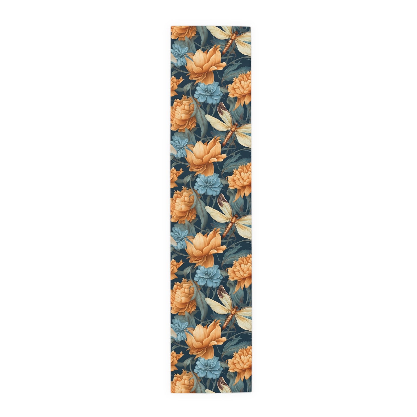 Dragonfly Print Table Runner - Elegant Whimsy, Cotton Twill or Polyester - Perfect for Nature-Inspired Home Decor