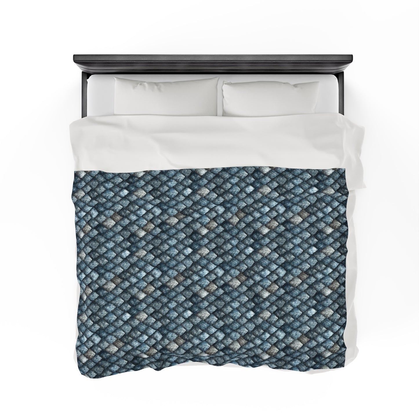 Dragon Scale Velveteen Plush Blanket | Soft, Mythical, Luxurious and Comforting | Available in Multiple Sizes