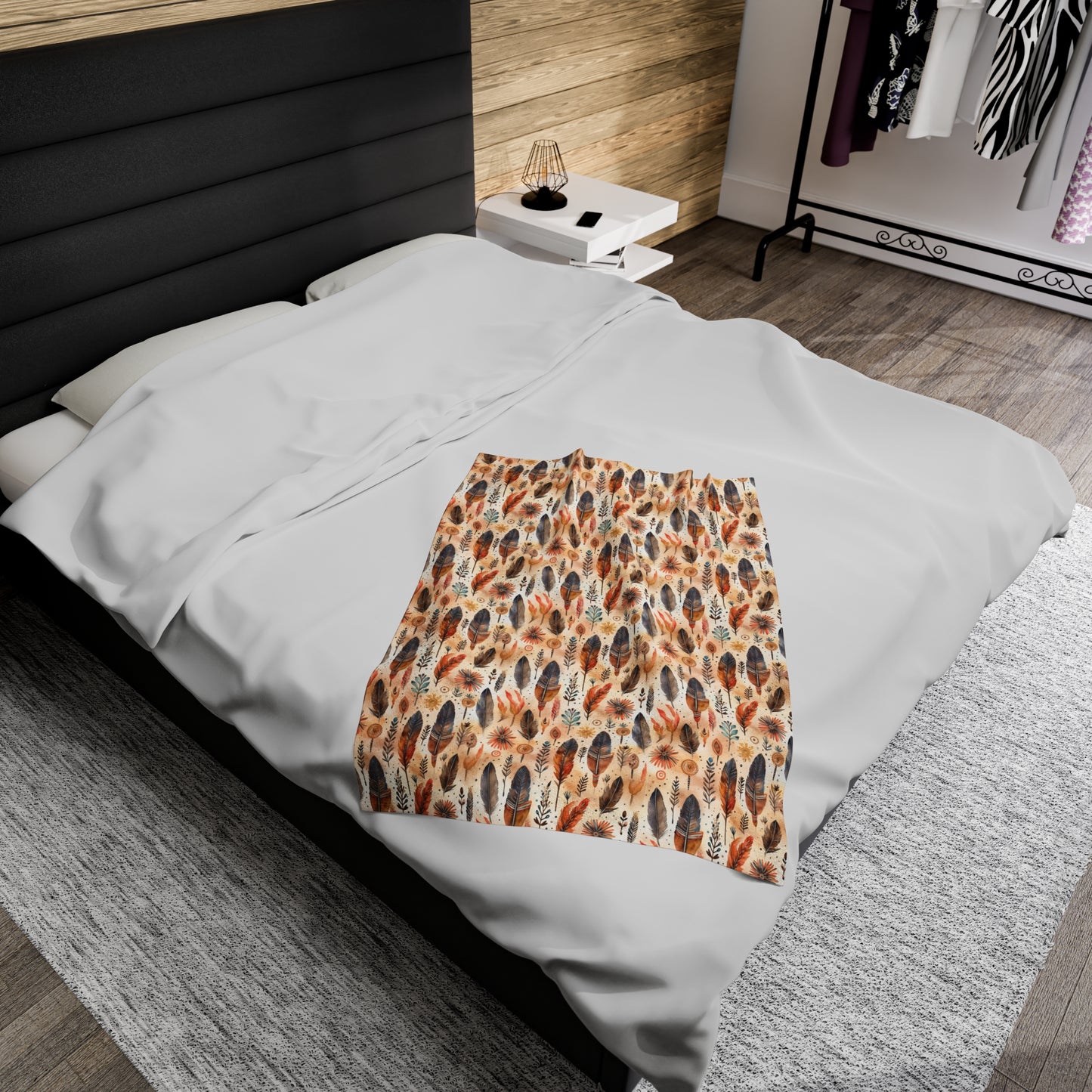 Aztec Velveteen Plush Blanket | Soft, Luxurious, Cultural, and Comforting | Available in Multiple Sizes