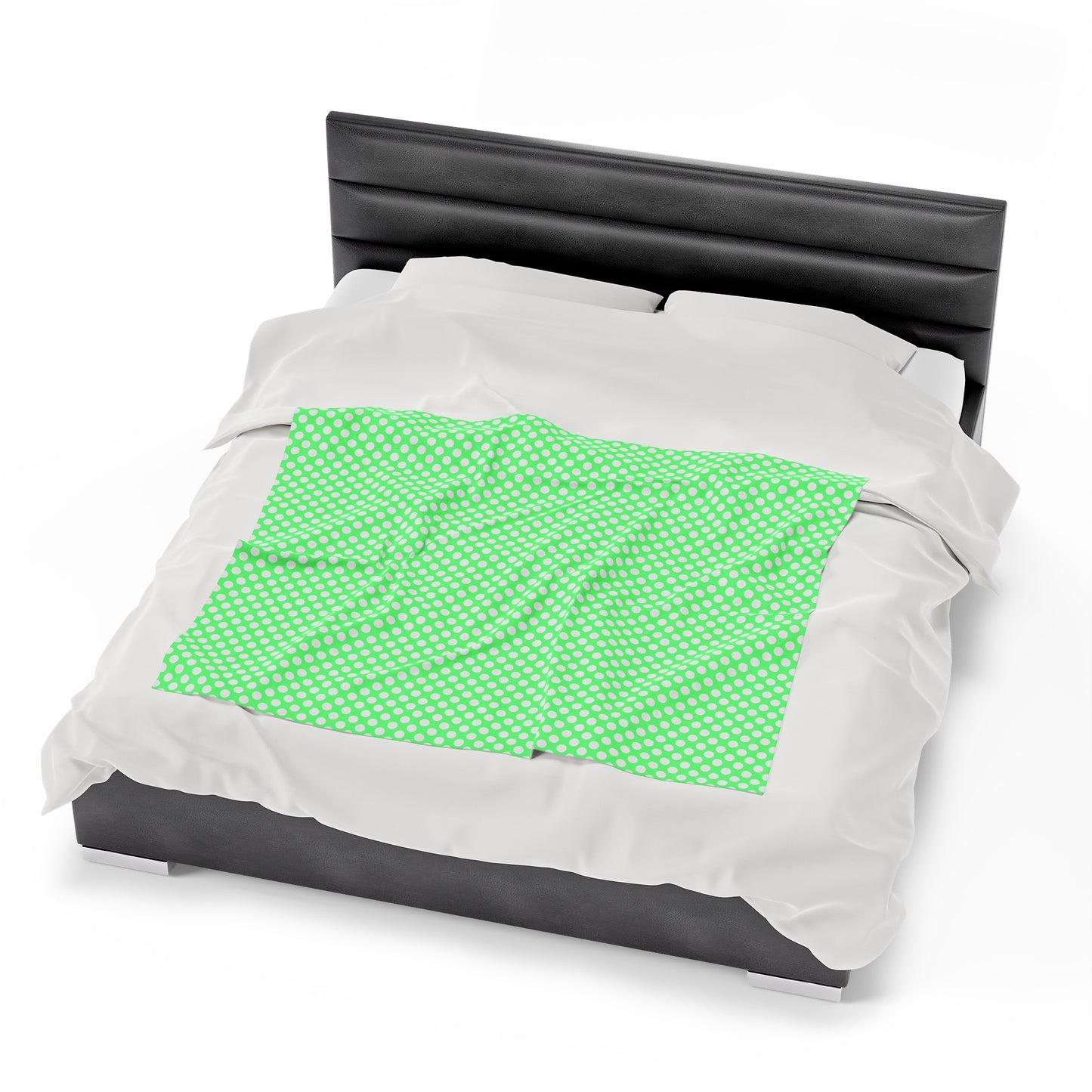 Pastel Polka Dot Velveteen Plush Blanket | Soft, Playful, Luxurious and Comforting | Available in Multiple Sizes