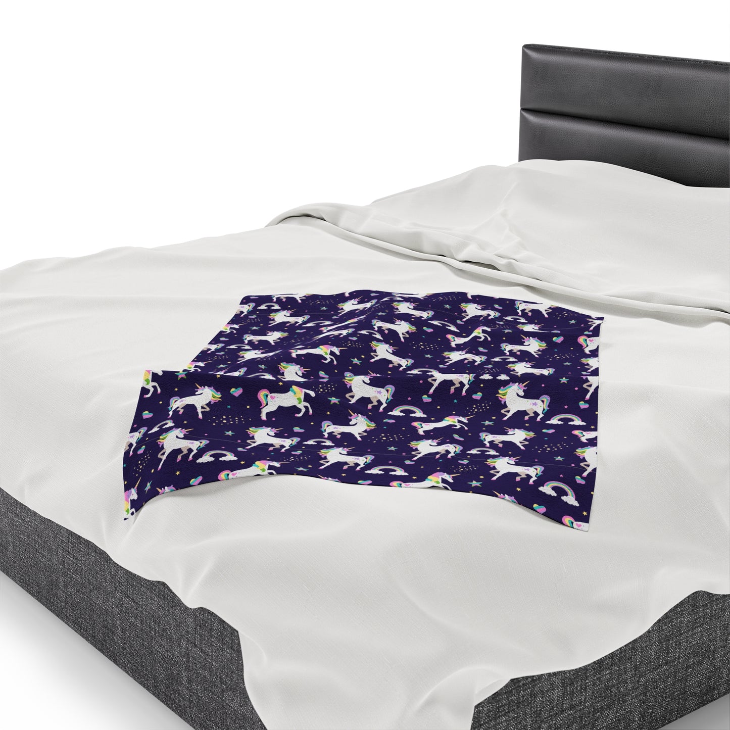 Unicorn Velveteen Plush Blanket | Soft, Magical, Luxurious and Comforting | Available in Multiple Sizes