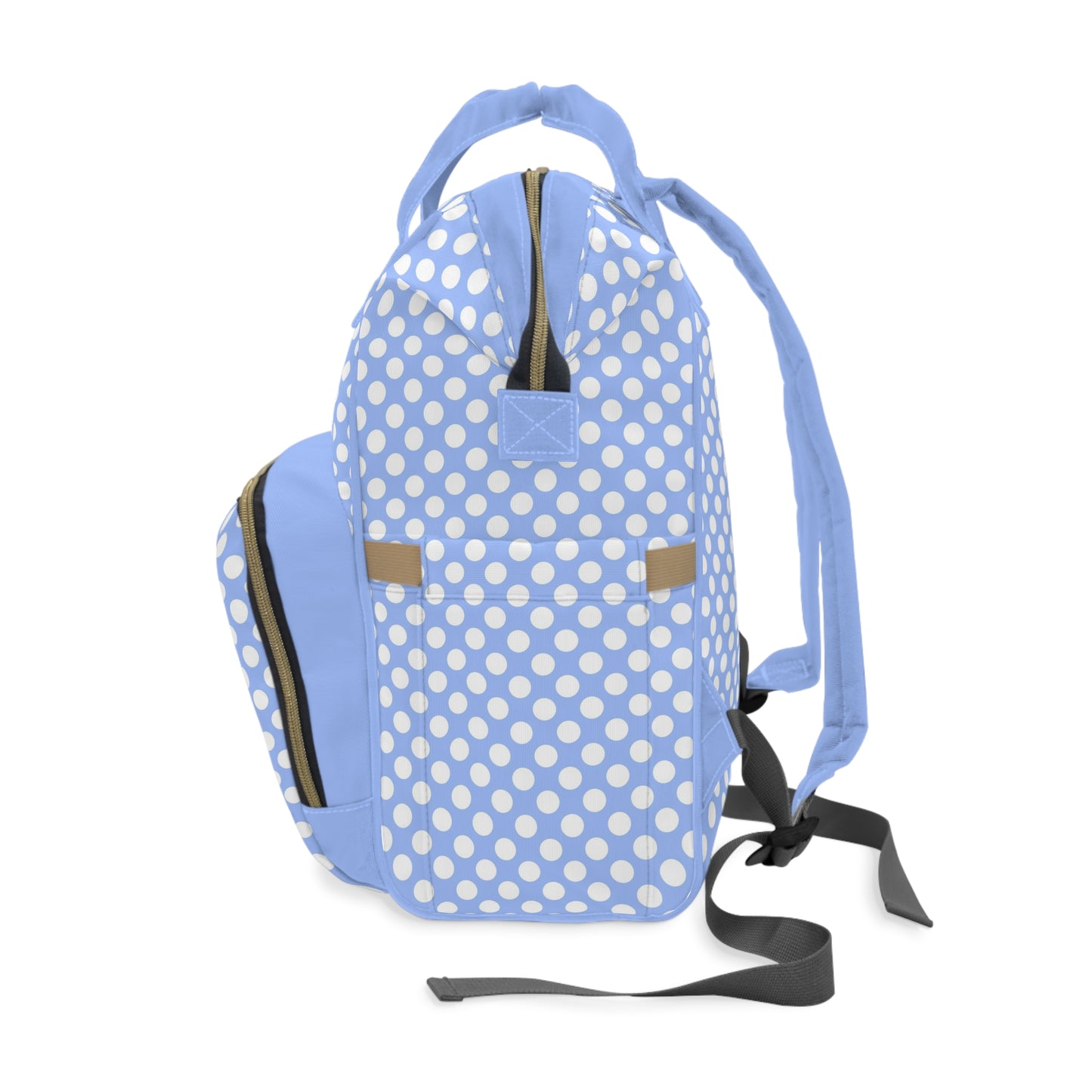 Multifunctional Polka Dot Diaper Backpack - Stylish and Practical Baby Bag for Busy Parents