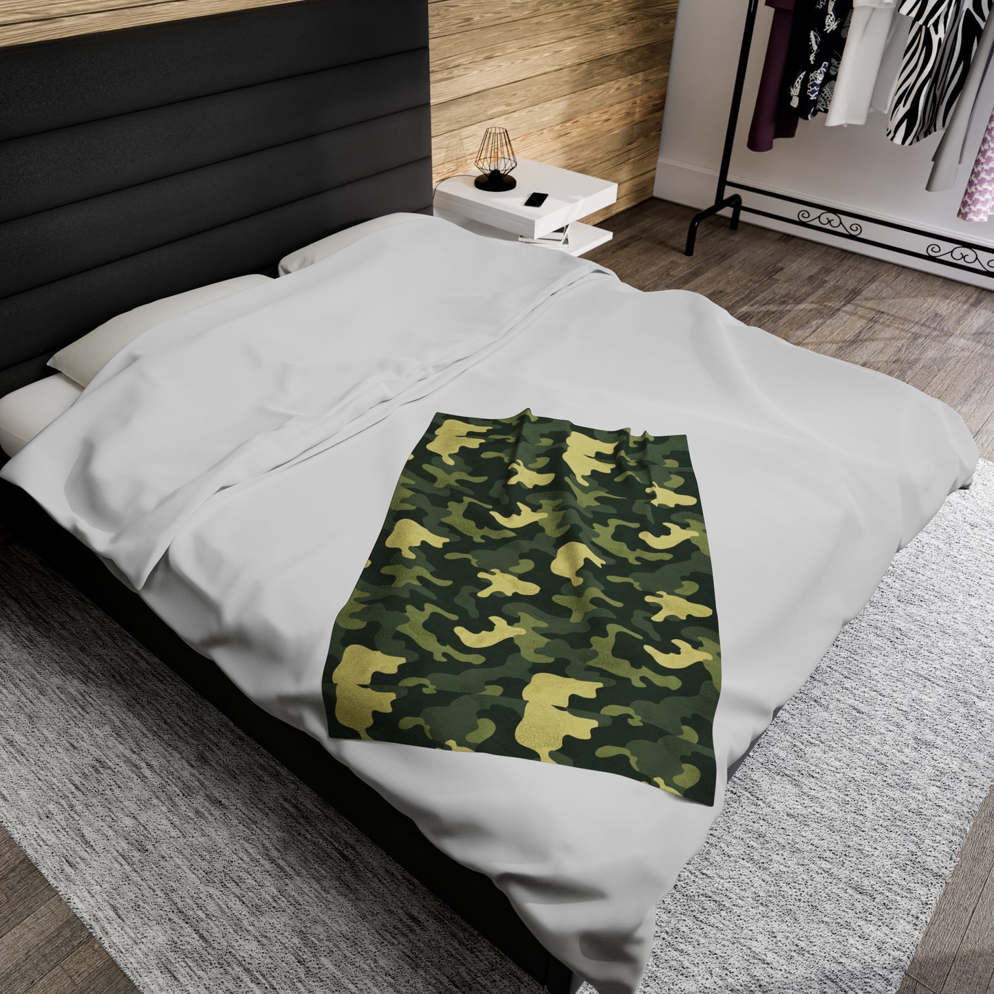 Camouflage Velveteen Plush Blanket | Soft, Rugged, Luxurious and Comforting | Available in Multiple Sizes