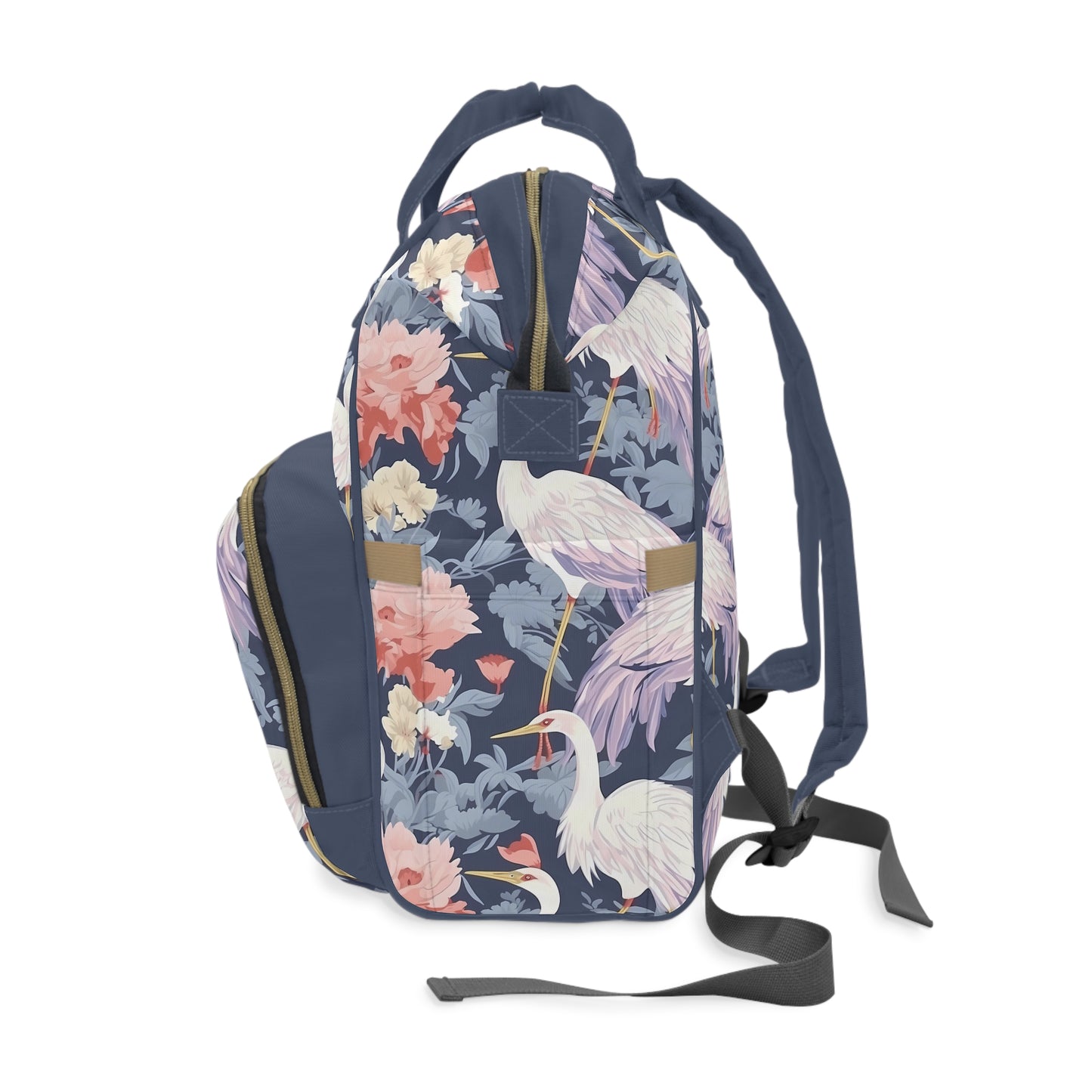 Chinoiserie Diaper Backpack - Elegant & Practical Baby Bag with Traditional Asian Motifs, Perfect for Stylish Parents