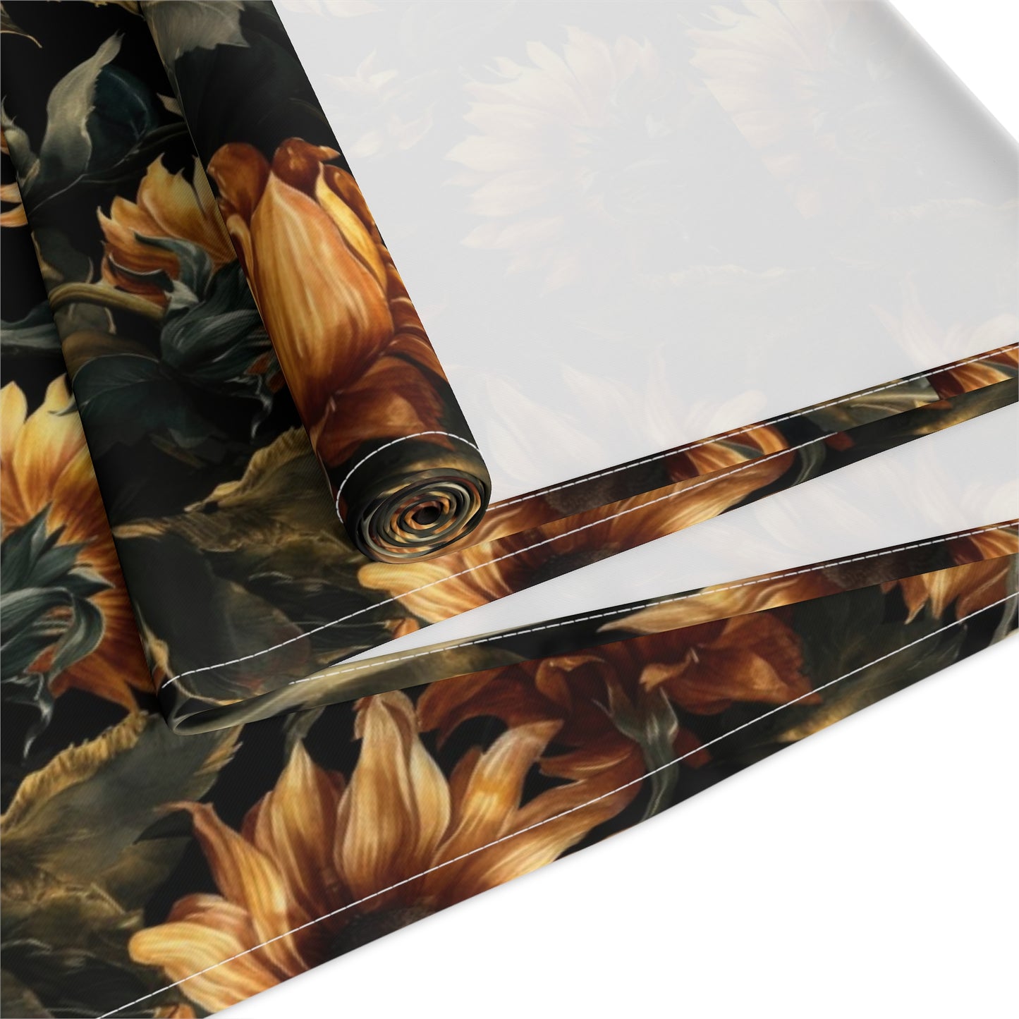 Sunflower Print Table Runner - Bright and Cheerful, Cotton Twill or Polyester - Perfect for Sunny Home Decor