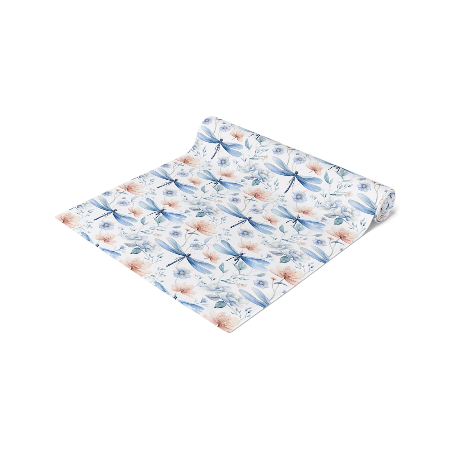 Dragonfly Print Table Runner - Elegant Whimsy, Cotton Twill or Polyester - Perfect for Nature-Inspired Home Decor