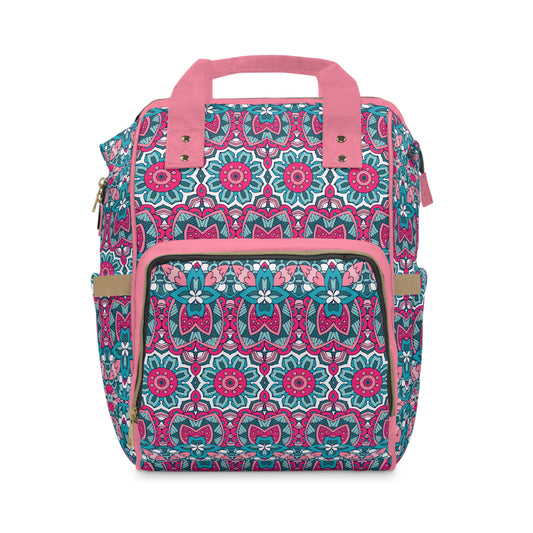 Mandala Diaper Backpack - Artistic & Multifunctional Baby Bag with Mandala Patterns, Ideal for Stylish Parents