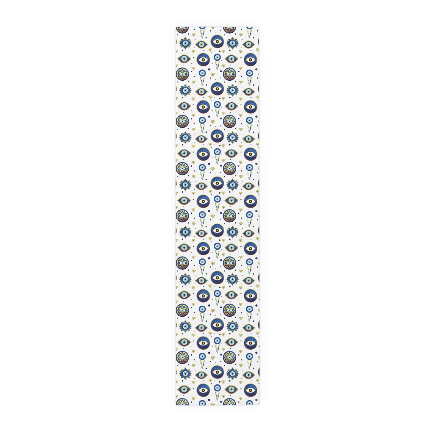 Evil Eye Print Table Runner - Mystical Protection in Cotton Twill or Polyester - Perfect for Spiritual Home Decor
