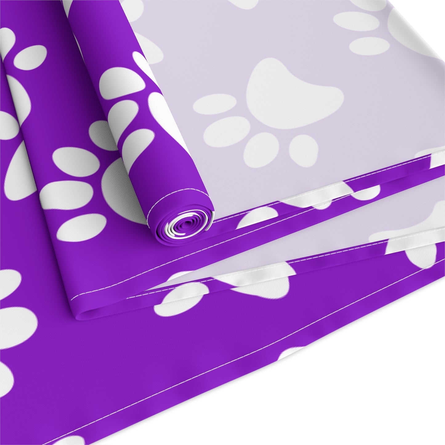Paw Print Table Runner - Cozy Pet-Themed Decor, Cotton Twill or Polyester - Perfect for Animal Lovers