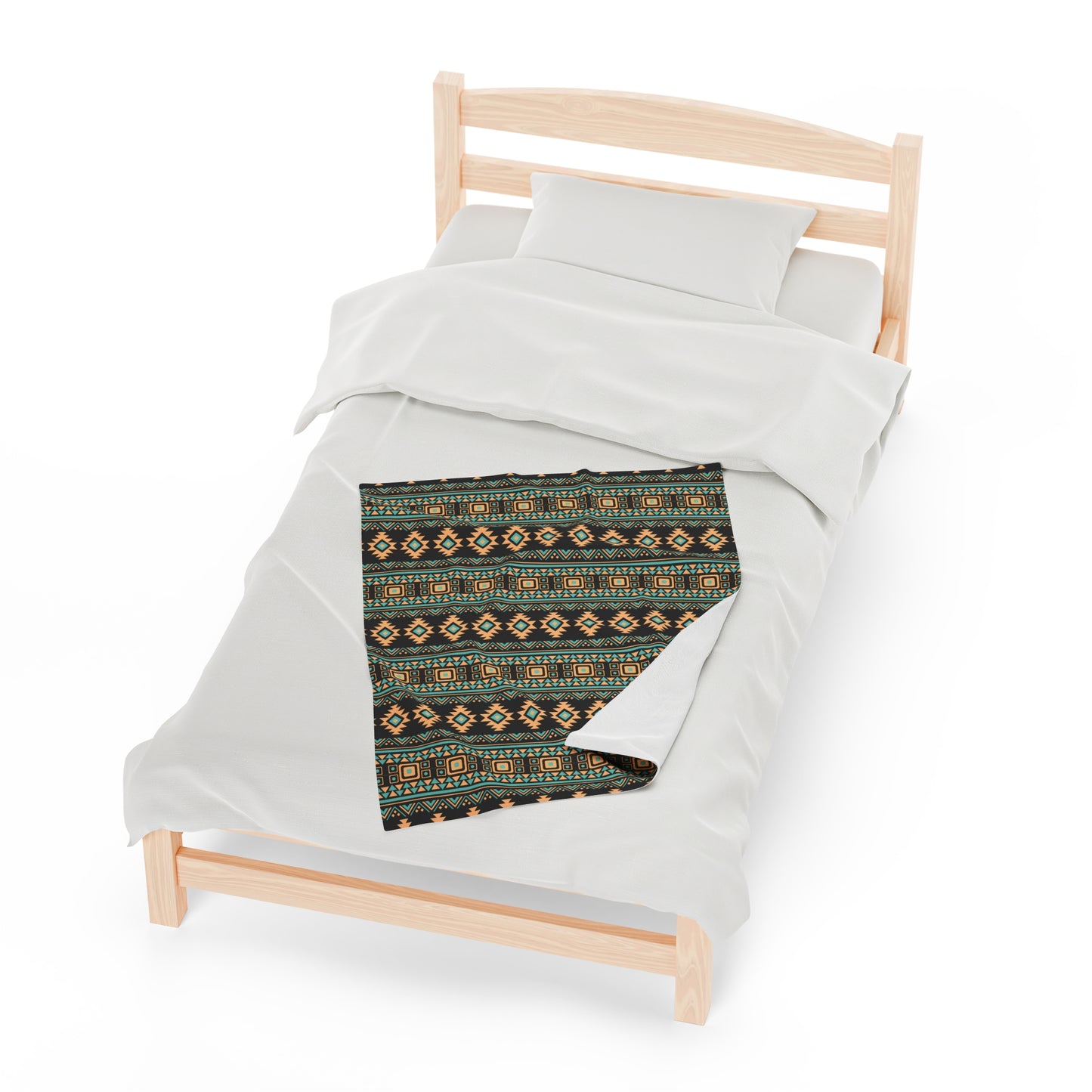 Aztec Velveteen Plush Blanket | Soft, Luxurious, Cultural, and Comforting | Available in Multiple Sizes